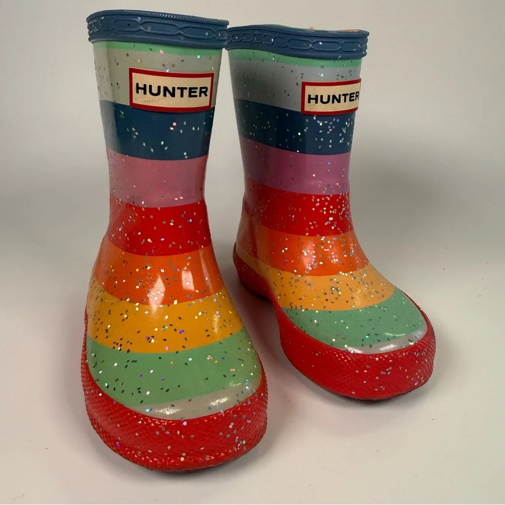 Hunter Kids Rainbow Glitter Rain Boots - Picture 5 of 13